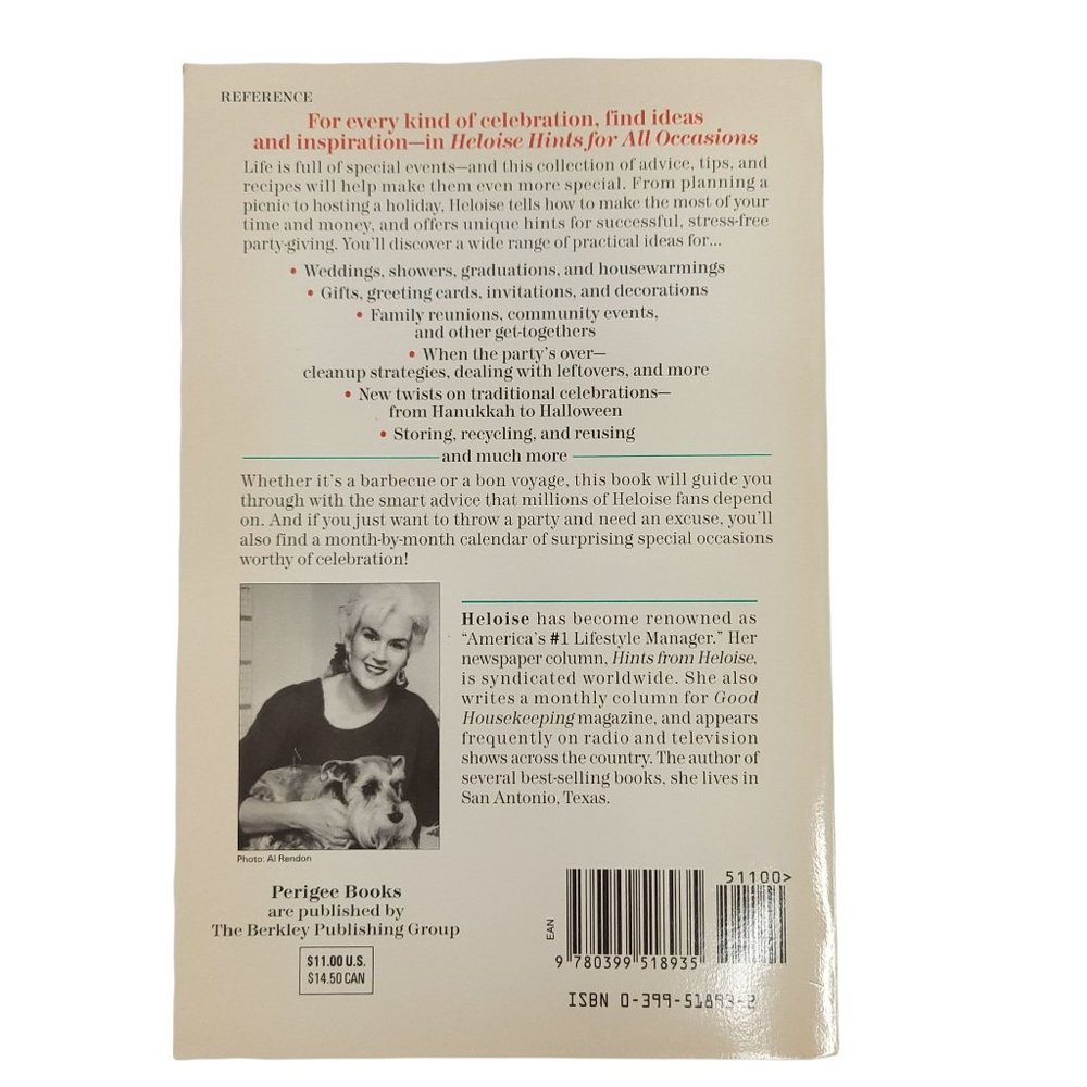 Heloise Hints For All Occasions Paperback 1995 First Edition Paperback - Picture 2 of 11